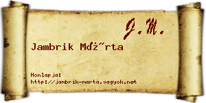 Jambrik Márta névjegykártya
